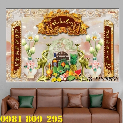 Tranh phòng thờ, gạch tranh 3d, tranh trang trí