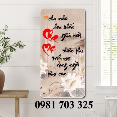 Gạch tranh thư pháp cha mẹ đẹp