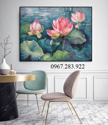 Tranh gạch- Tranh hoa sen