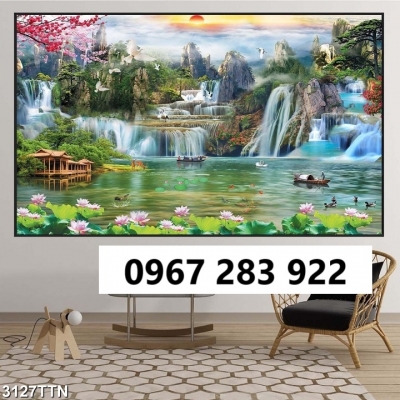 Gạch tranh 3d thác nước đẹp