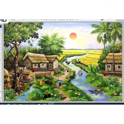 Tranh gạch 3d phong cảnh đồng quê - ZXC5