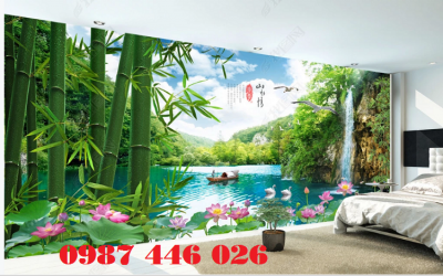 Tranh gạch men thác nước hữu tình HP8772