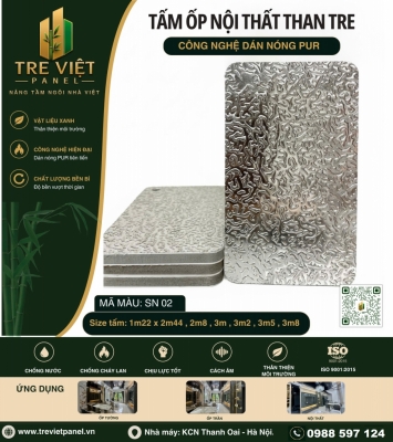 Ốp Tường Ốp trần than tre vân sóng nước