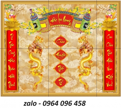 Tranh gạch 3d ốp tường phòng thờ - HNBM9