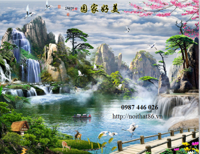 Gạch tranh thác nước HP98233