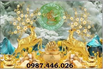 Gạch tranh 3d cây tiền vàng HP2733