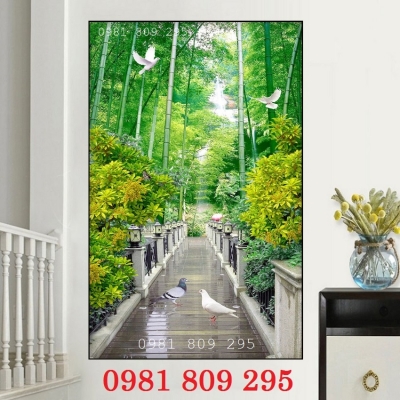 Tranh gạch men , gạch ốp tường  phong cảnh lối đi  HN9399
