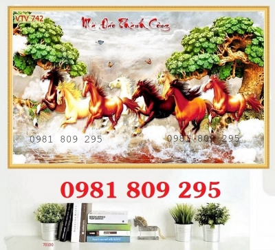 Gạch tranh 3d bát mã - tranh gạch men