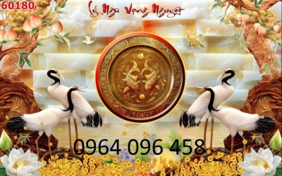 Gạch tranh 3d phong thủy phòng khách - XCVV77