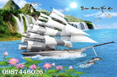 Tranh gạch men thuận buồm xuôi gió