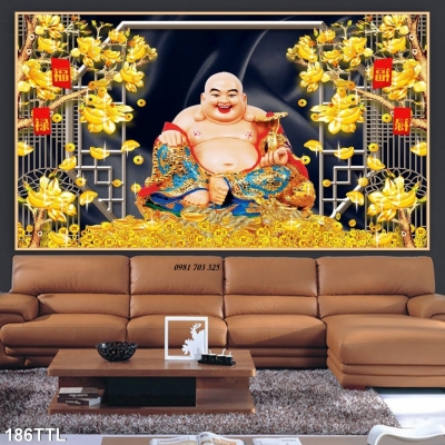 Gạch tranh 3D- tranh phật di lặc
