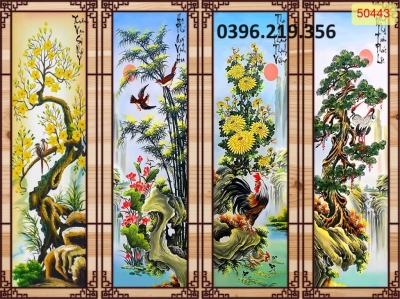 Tranh gạch tứ quý 3D