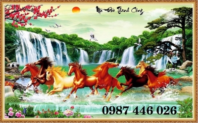 Tranh gạch men mã đáo thành công HP92833