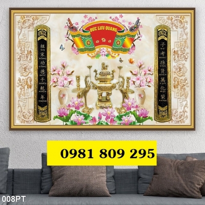 Mẫu tranh ốp tường phòng thờ , tranh gạch men HN9393
