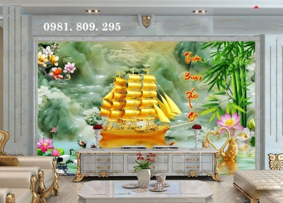 Mẫu ốp tường thuyền buồm