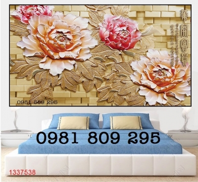 Gạch tranh - tranh 3d mẫu đơn