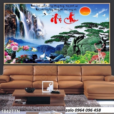 Tranh câu thơ cha mẹ - tranh gạch 3d ốp tường - 322SK