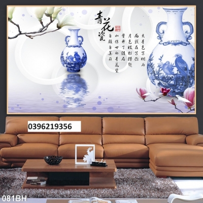 Tranh gạch bình hoa đẹp 3D