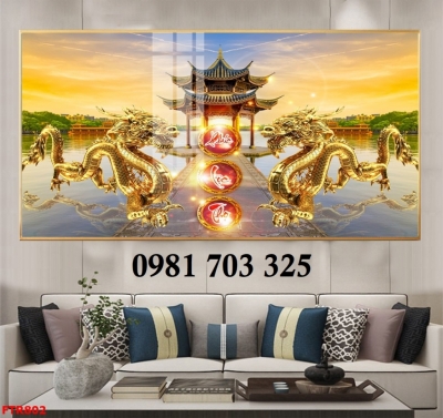 Tranh gạch rồng phượng trang trí 3D