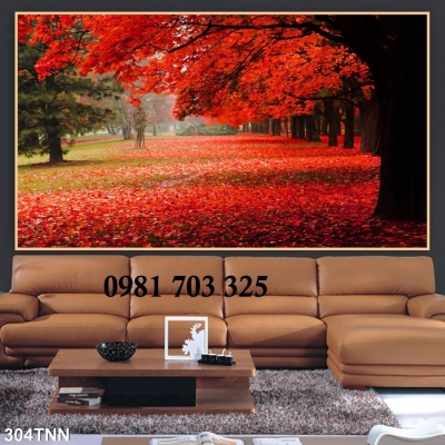 Tranh gạch mùa thu trang trí