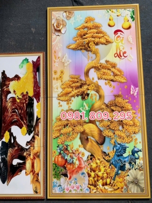 Gạch trang trí , gạch tranh cây kim tiền 3d