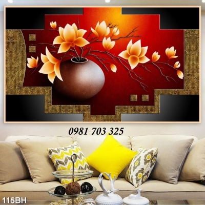 Tranh gạch bình hoa 3d đẹp