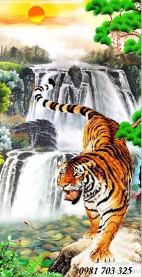 Tranh gạch 3D đẹp hình hổ trang trí