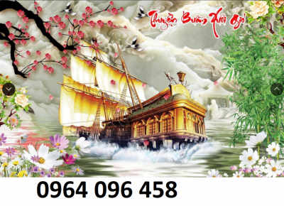 Mẫu tranh gạch 3d thuyền buồm - 875SN