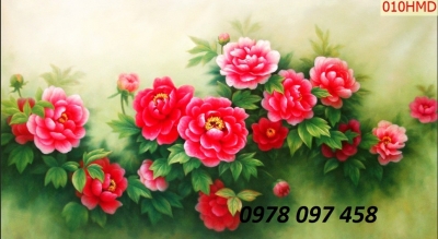 Tranh họa tiết hoa mẫu đơn