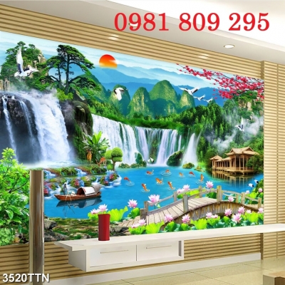 Gạch tường, tranh gạch men thác nước