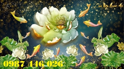 Tranh gạch men cá chép vàng P456