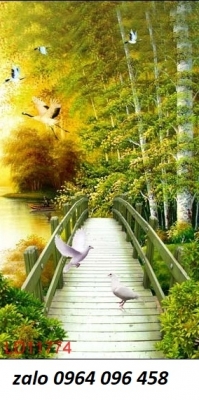 Tranh gạch 3d con đường hàng cây - SLX32