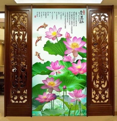 Tranh gạch đẹp khổ đứng 3d trang trí