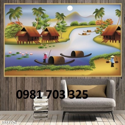 Tranh gạch men phong cảnh- tranh đồng quê