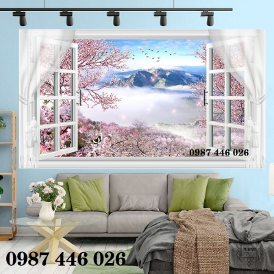 Gạch 3d tranh gạch men cửa sổ HP0282