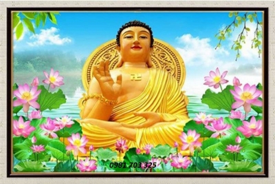 Tranh Đức Phật- gạch tranh ốp tường phòng thờ