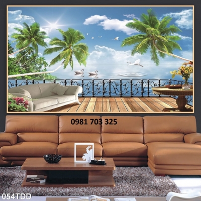 tranh 3D cảnh biển, tranh gạch 3D
