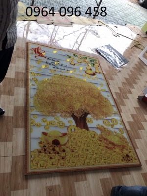 Tranh gạch men 3d cây kim tiền - SNX53