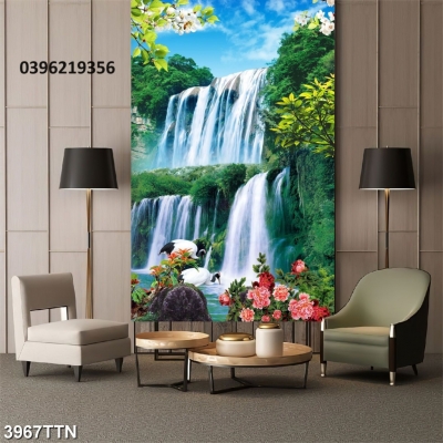 Tranh gạch hình thác nước đẹp 3d