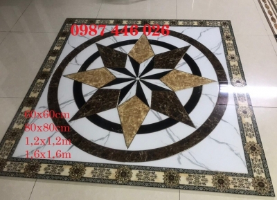Thảm vuông chiếu nghỉ khắc vàng HP9822