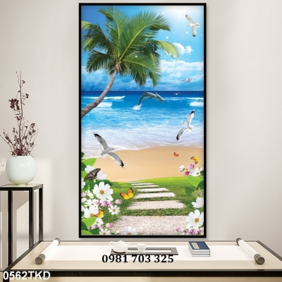 Gạch tranh khổ đứng đẹp 3d