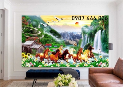 Tranh gạch men mã đáo thành công HP28