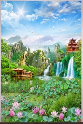 Tranh gạch 3d ốp tường cầu thang - XCV5
