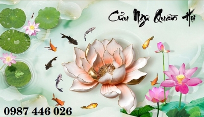 Tranh gạch hoa sen HP0282