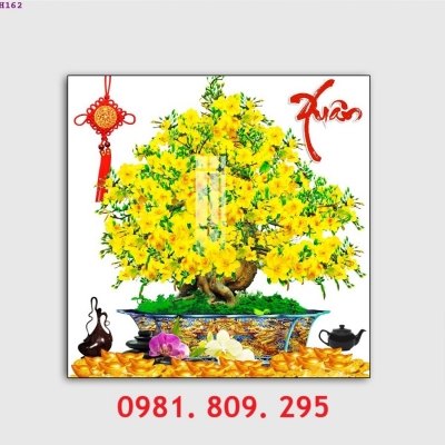 Tranh gạch men hoa mai cao cấp HN4777