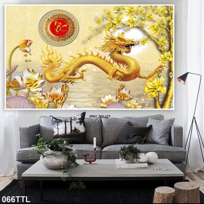 Gạch men 3D, tranh rồng phong thủy tài lộc