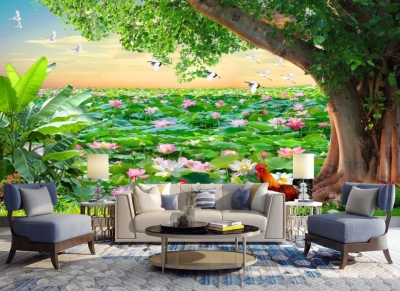 Tranh gạch 3d phong cảnh đồng quê - MXBV85