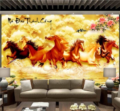 Tranh gạch- gạch tranh 3D bát mã