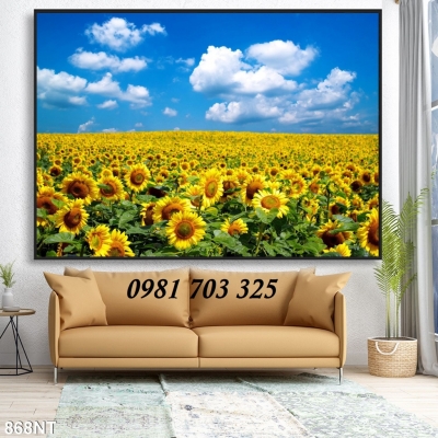 tranh 3D phong cảnh vườn hoa trang trí