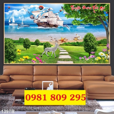 Gạch tranh thuyền cao cấp 3d